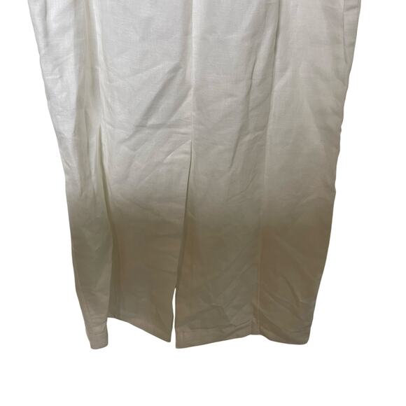 NWT Mara Hoffman White Linen blend  NAMARI Pencil DRESS Puff sleeve sz 0 - Picture 9 of 10
